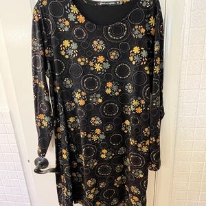 Gundren Sjogen Tunic-short dress, XL, Black with blue, gold and dried colors